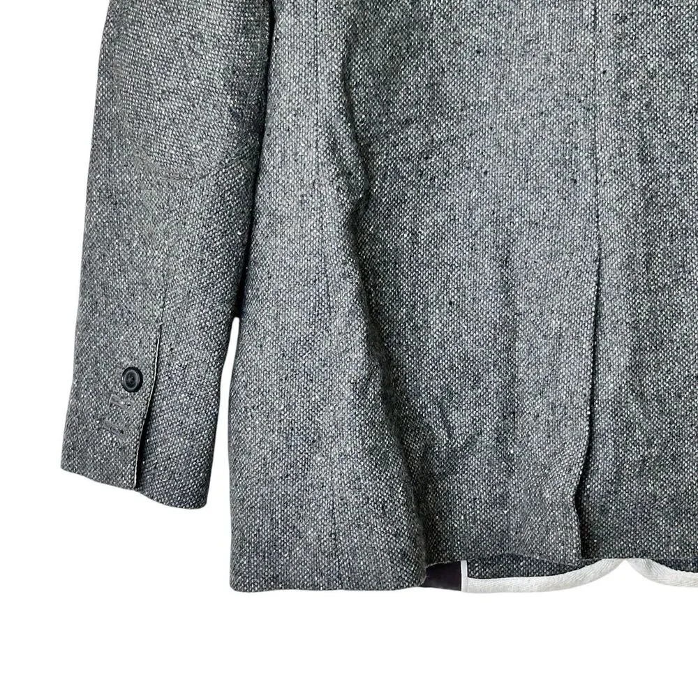 Banana Republic Gray piped Tweed Wool Blend blazer Jacket Size 6